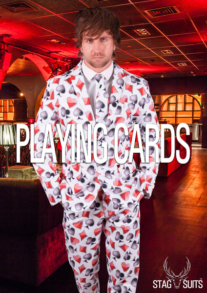White Playing Card Stag Suit - Stag Suits
