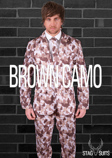 Camouflage Brown Army Stag Suit - Stag Suits