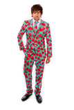 Red Hawaiian Print Stag Suit - Stag Suits