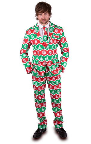 Green and Red Christmas Tree Stag Suit