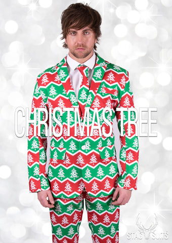 White and Red Reindeer Christmas Stag Suit