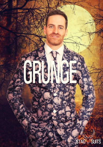 Grunge Halloween Print Stag Suit - Stag Suits