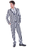 Black and White Striped Stag Suit - Stag Suits