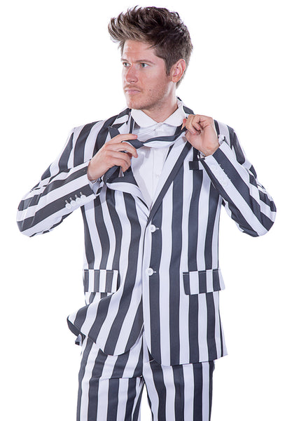 Black and White Striped Stag Suit - Stag Suits