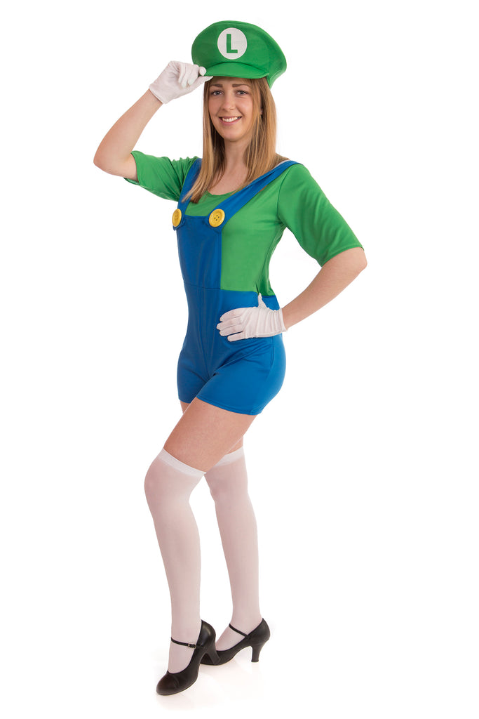 Ladies Green Super Plumber Costume - Stag Suits