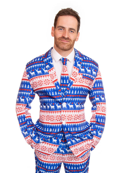 Nordic Blue Christmas Stag Suit - Stag Suits