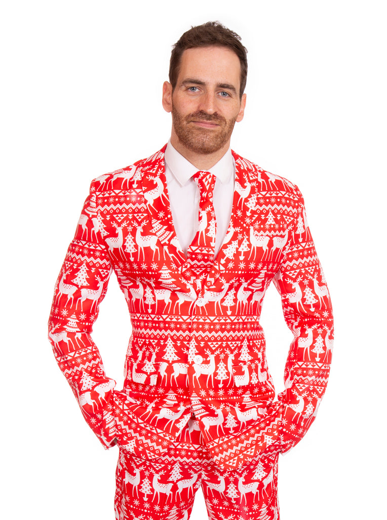 Red Reindeer Christmas Stag Suit - Stag Suits