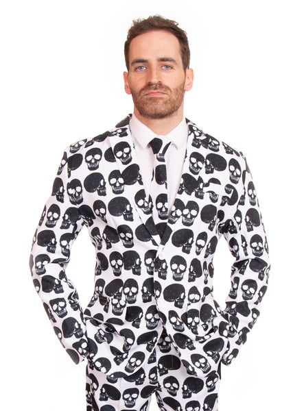 Skeleton Skull Halloween Print Stag Suit - Stag Suits