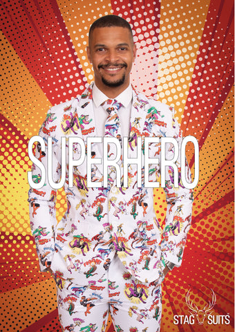 Super Hero Comic Stag Suit