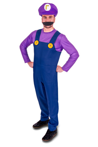 Super Plumber Purple Bad Brothers Adult Fancy Dress Costume